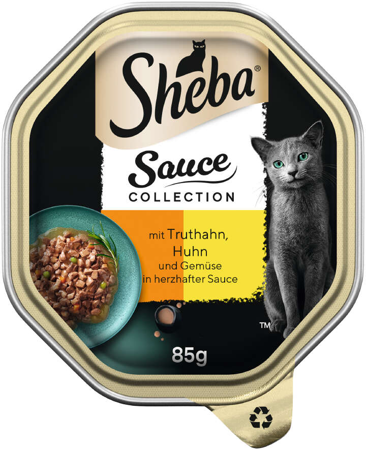Sheba Katzen-Nassfutter Sauce Collection Truthahn, Huhn und Gemüse